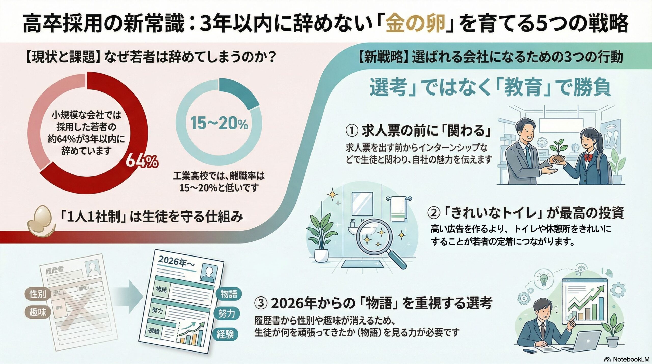 高卒採用の「常識」を疑え！中小企業が離職率を劇的に下げるための5つの新戦略